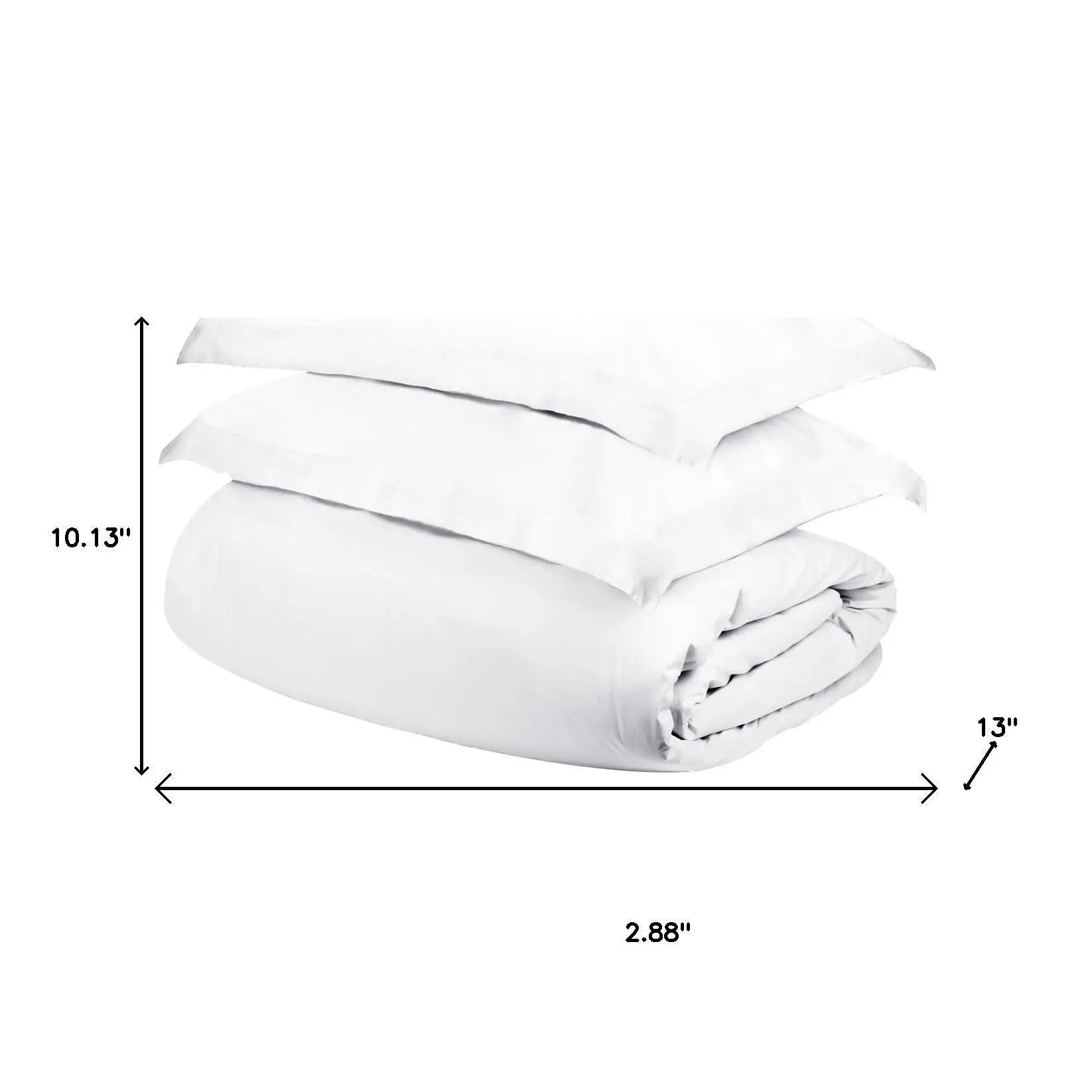White Queen Cotton Washable Duvet Cover Set With Two Shams Homeroots Bed & Bath