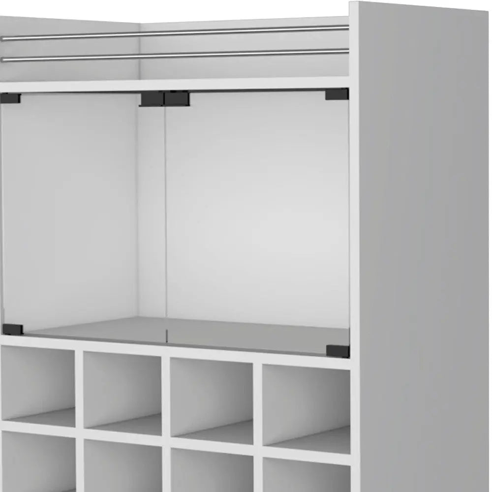 White Rolling Bar Cart With Wine Storage Homeroots Kitchen & Dining