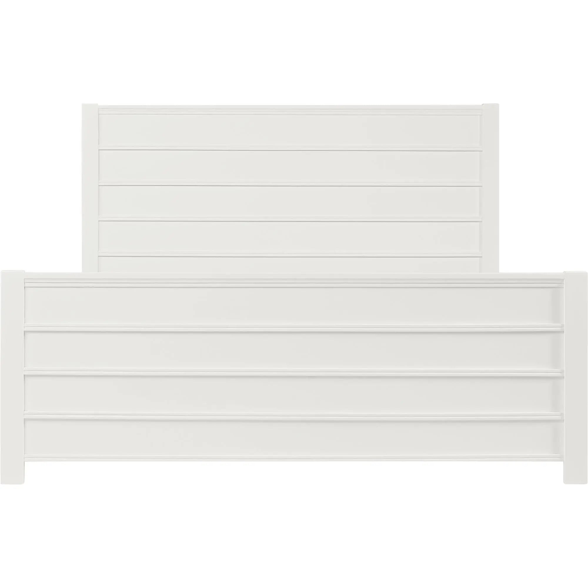 White Shiplap Texture Solid Wood King Bed Frame Homeroots Bed & Bath