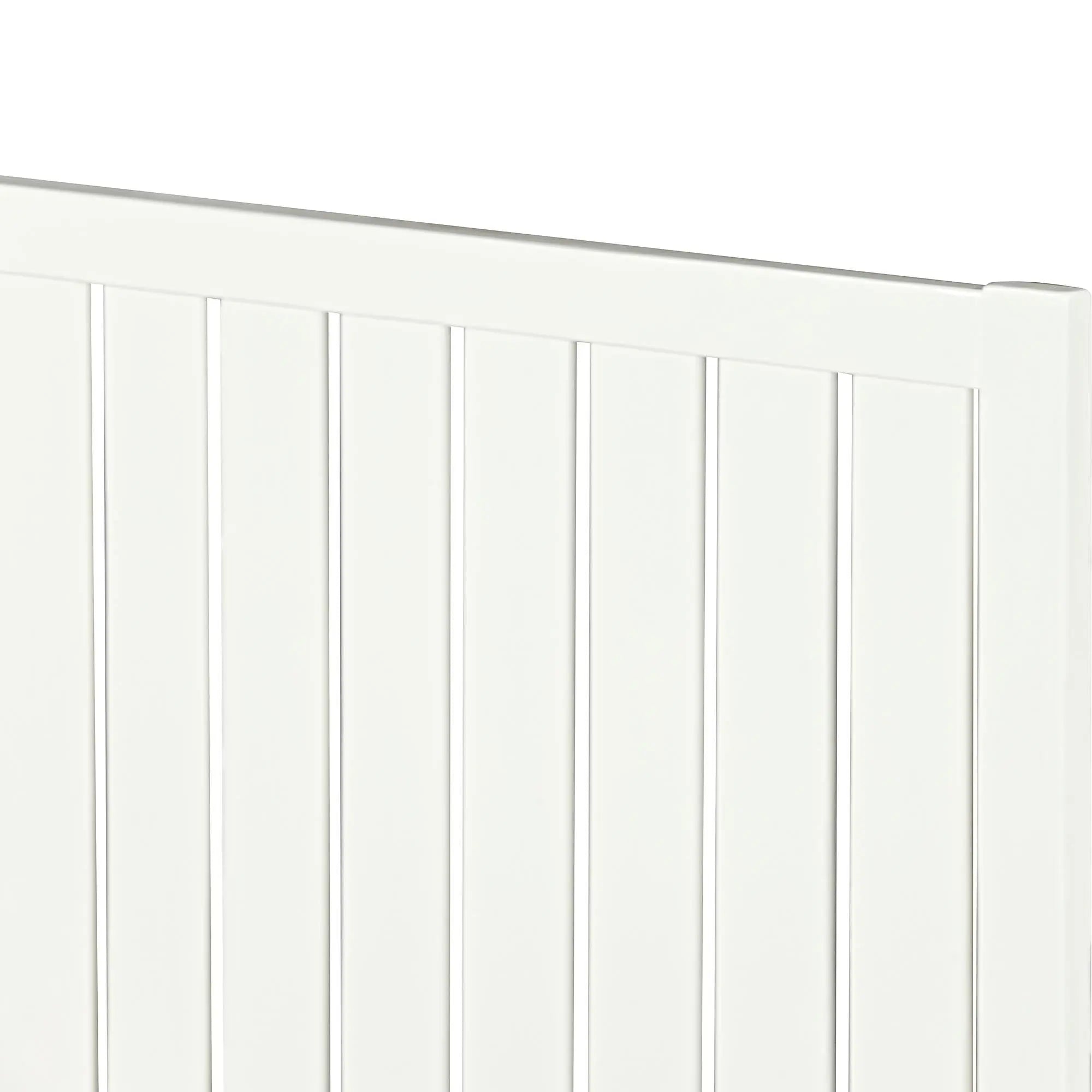 White Shiplap Texture Solid Wood King Bed Frame Homeroots Bed & Bath