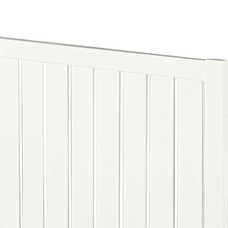 White Shiplap Texture Solid Wood King Bed Frame Homeroots Bed & Bath