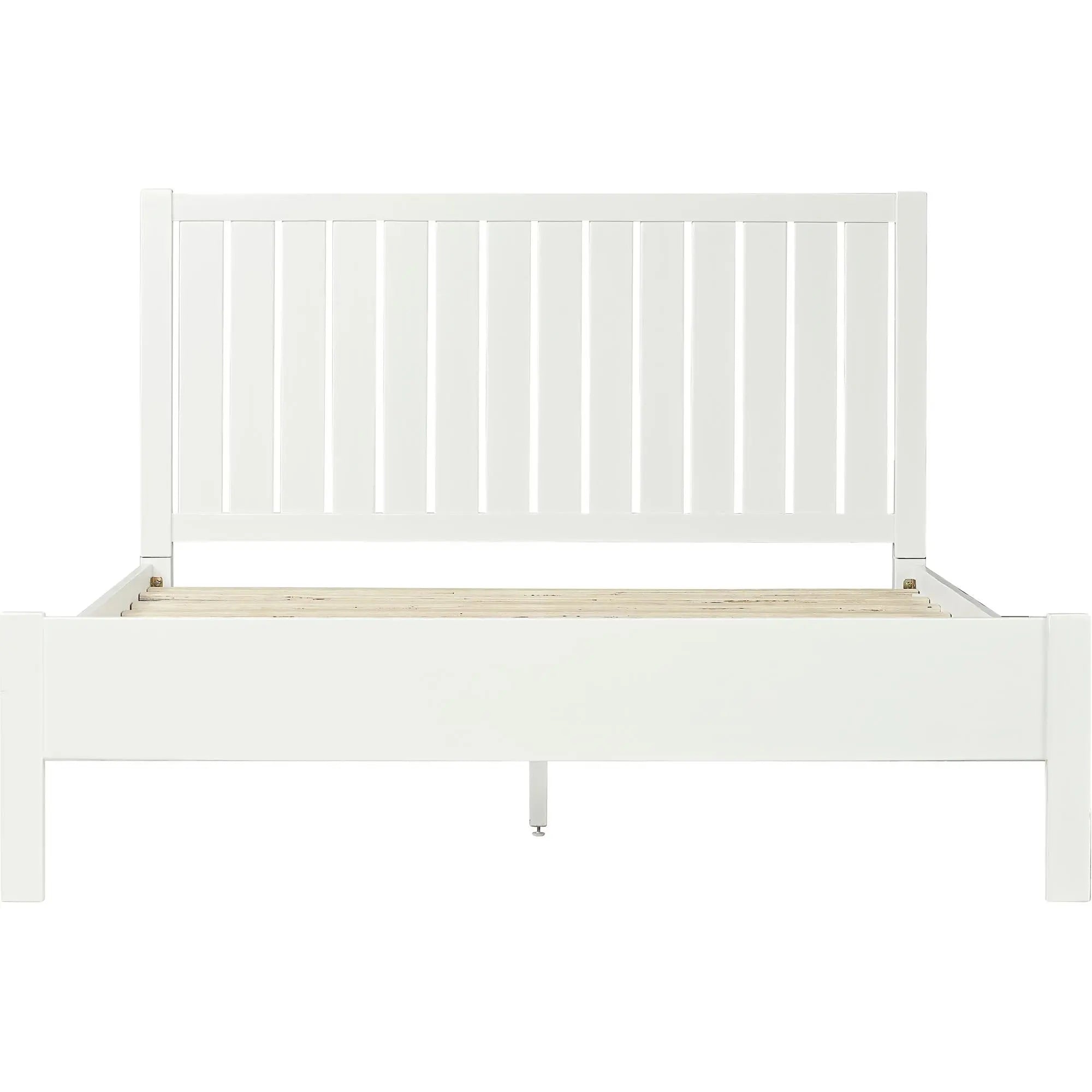 White Shiplap Texture Solid Wood King Bed Frame Homeroots Bed & Bath