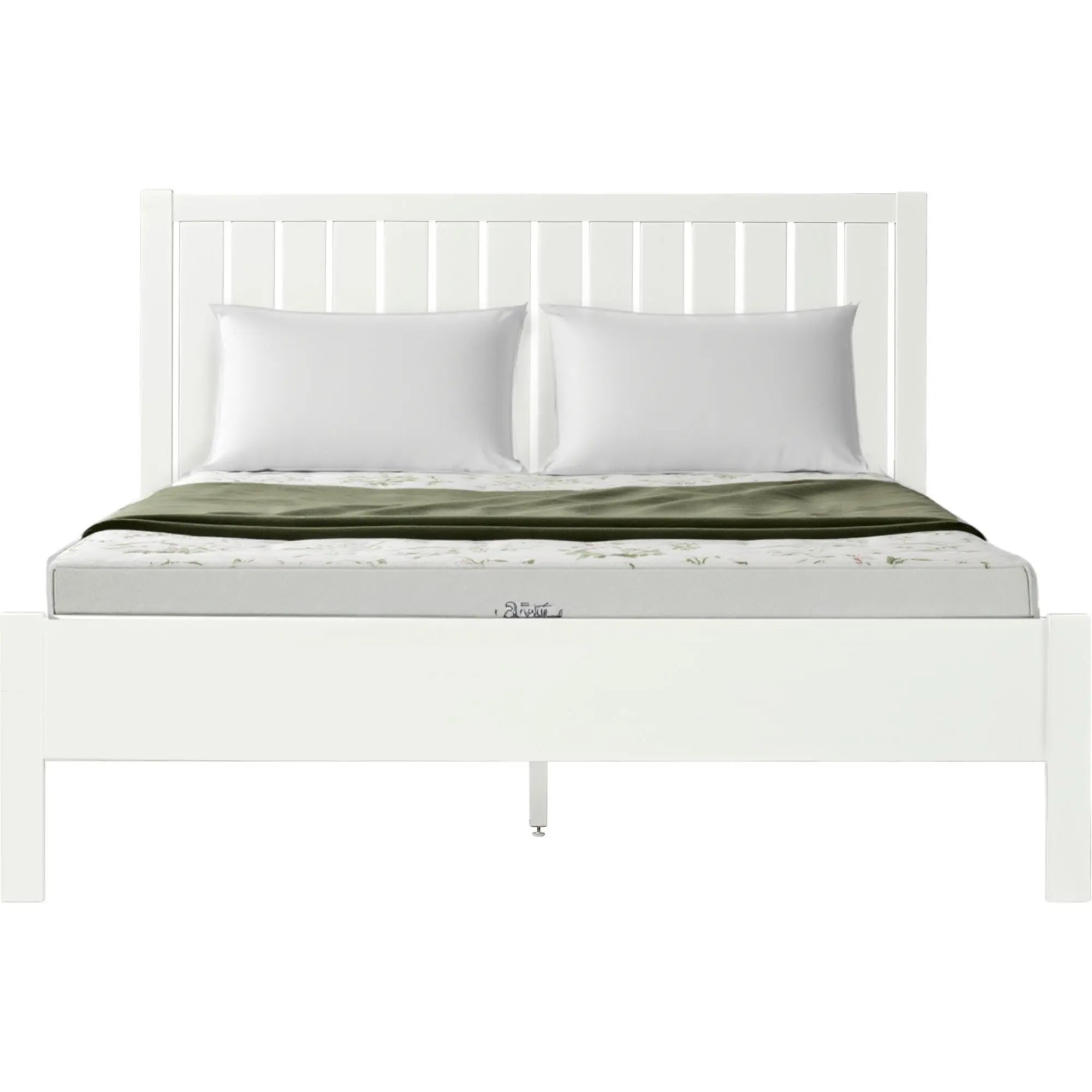 White Shiplap Texture Solid Wood King Bed Frame Homeroots Bed & Bath