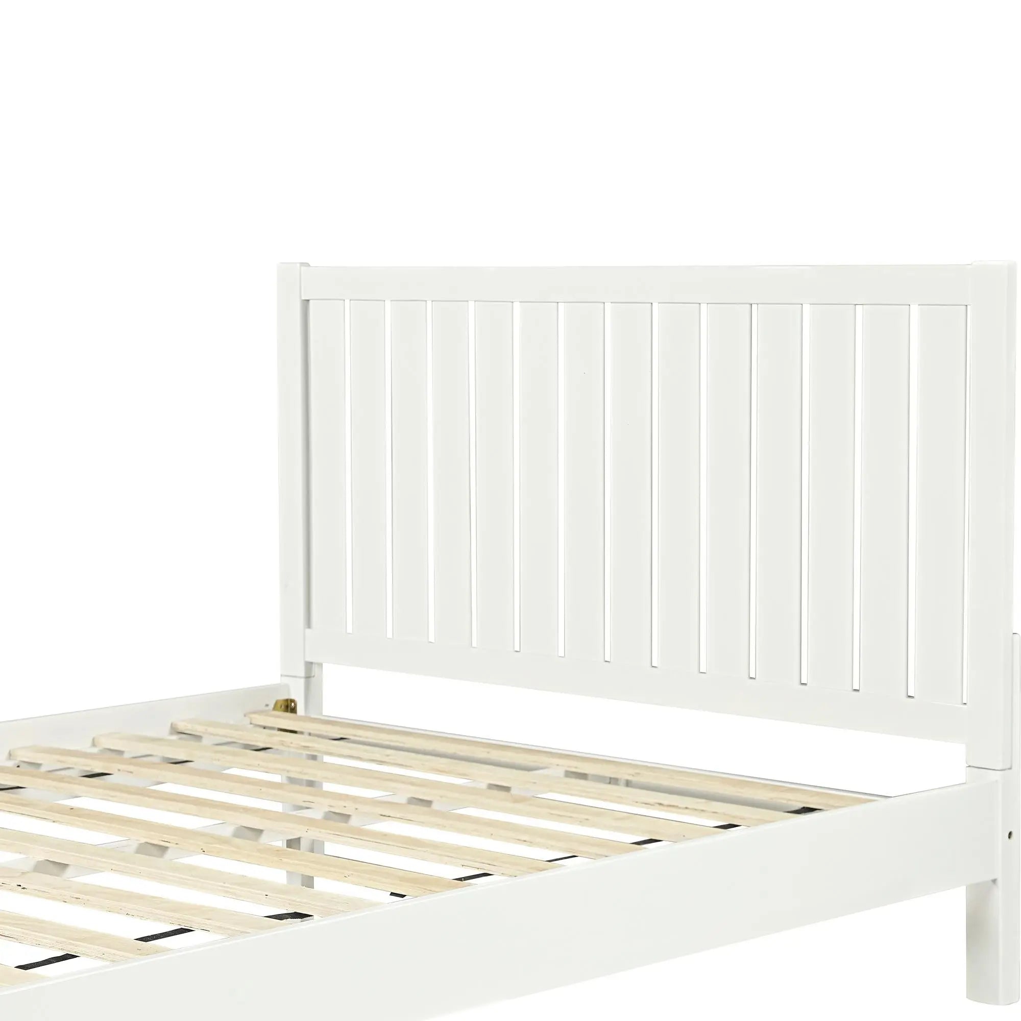 White Shiplap Texture Solid Wood King Bed Frame Homeroots Bed & Bath