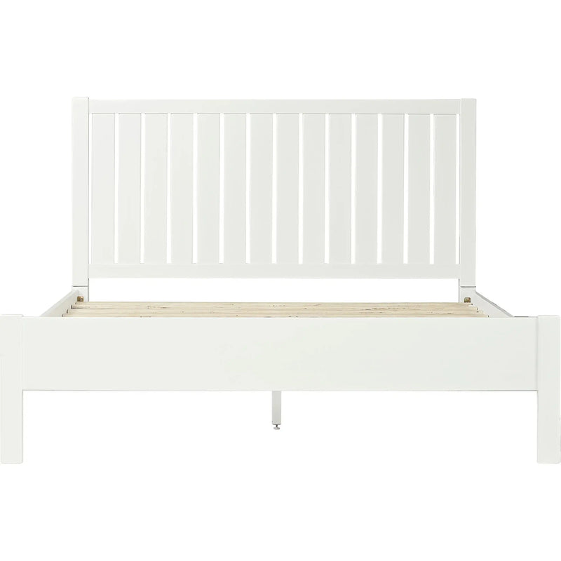 White Shiplap Texture Solid Wood Queen Bed Frame Homeroots Bed & Bath