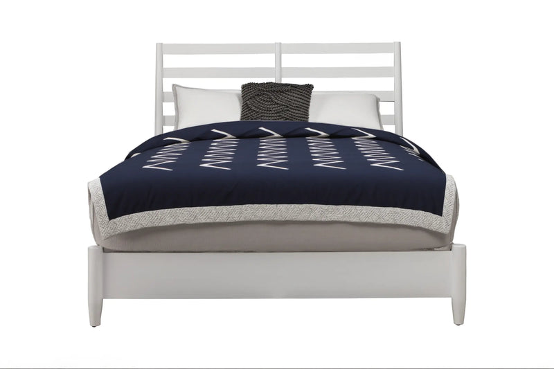 White Slat Back Solid Wood Queen Bed Frame Homeroots Bed & Bath
