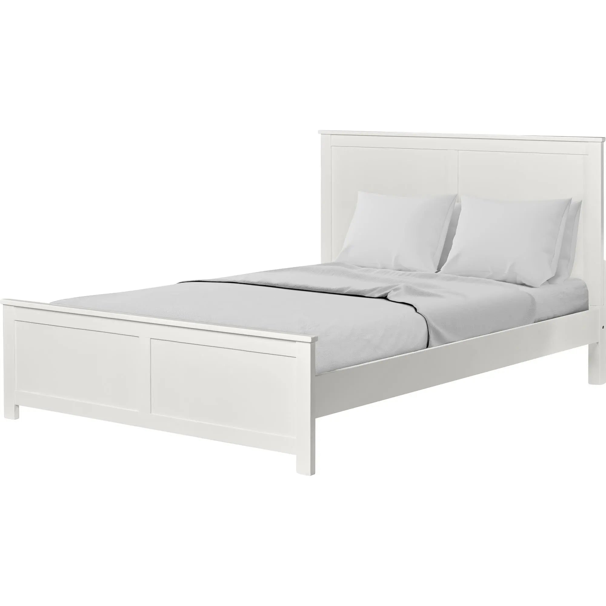White Solid Wood Queen Bed Frame Homeroots Bed & Bath