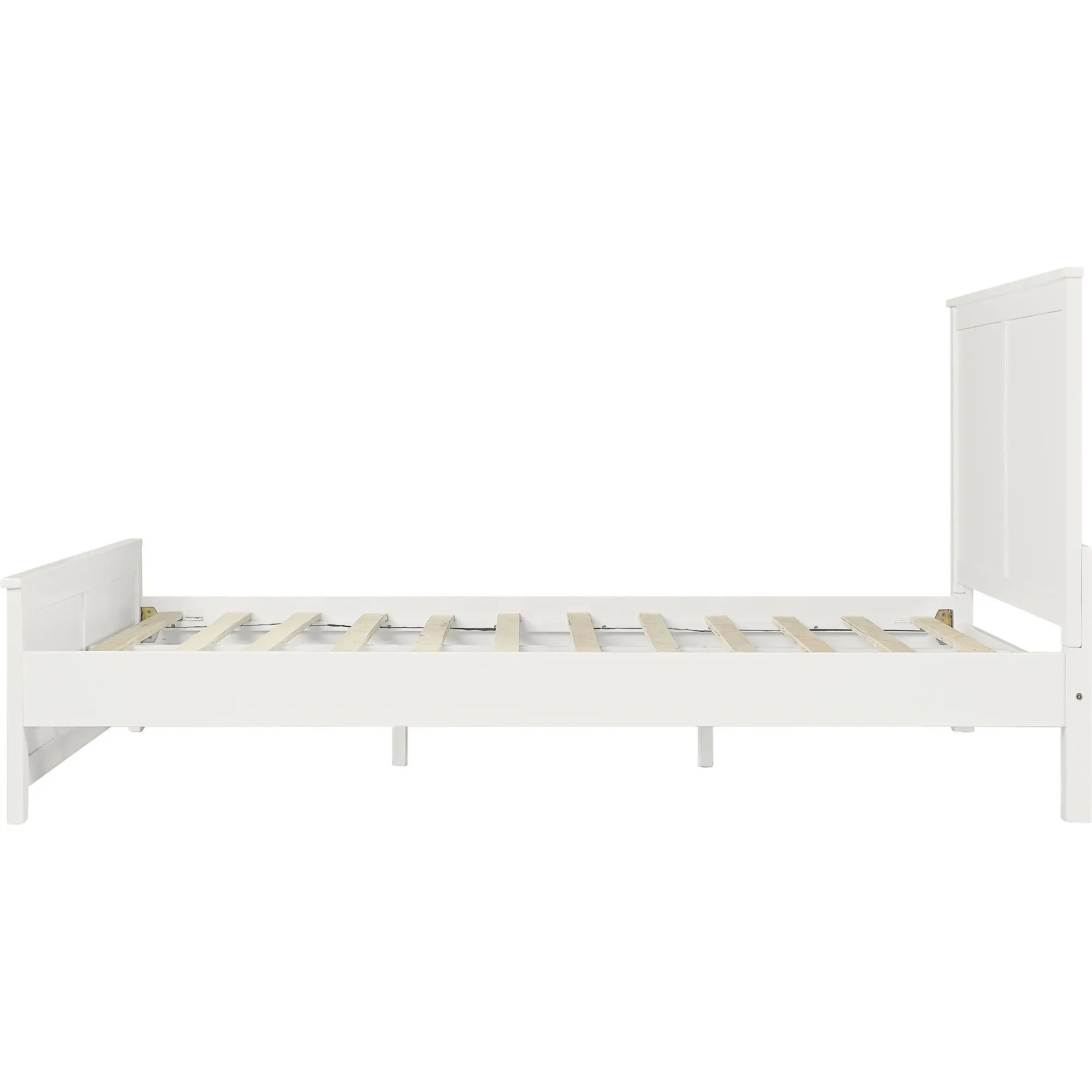 White Solid Wood Queen Bed Frame Homeroots Bed & Bath