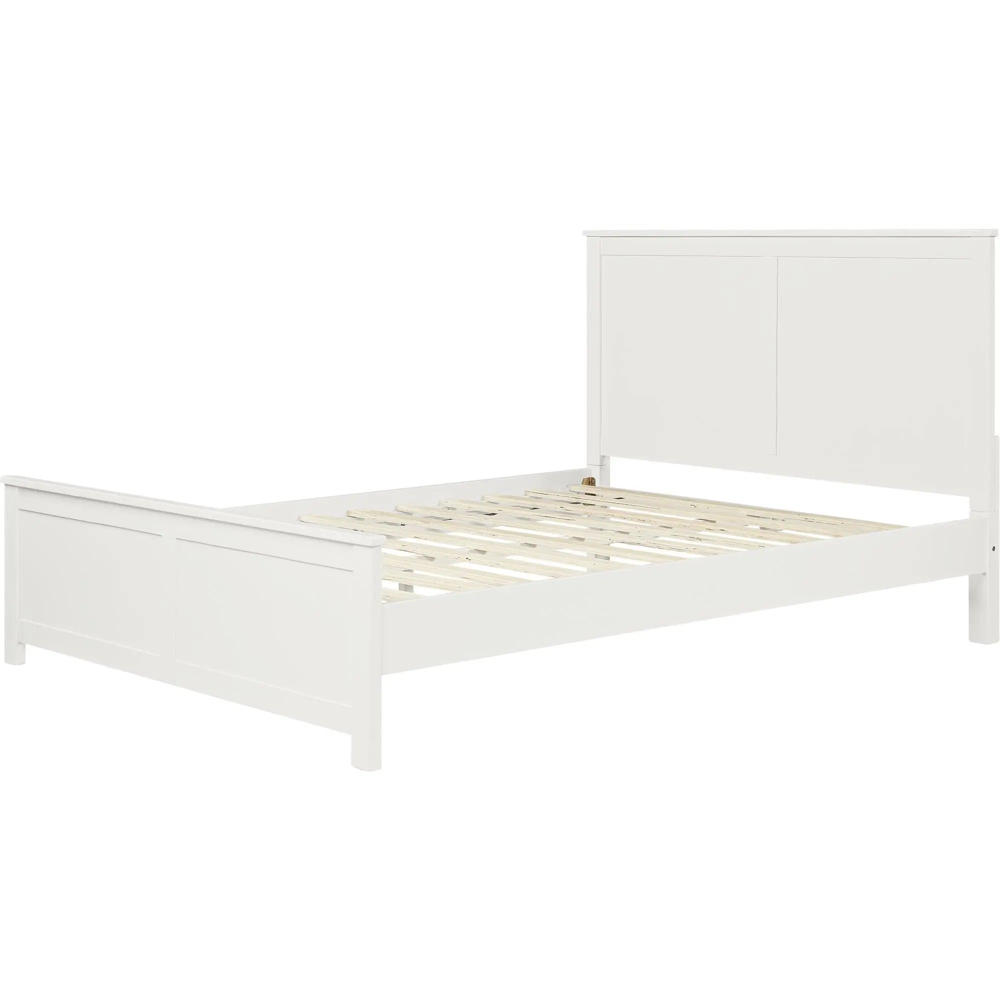White Solid Wood Queen Bed Frame Homeroots Bed & Bath