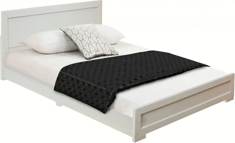 White Solid and Manufactured Wood King Bed Frame Homeroots Bed & Bath