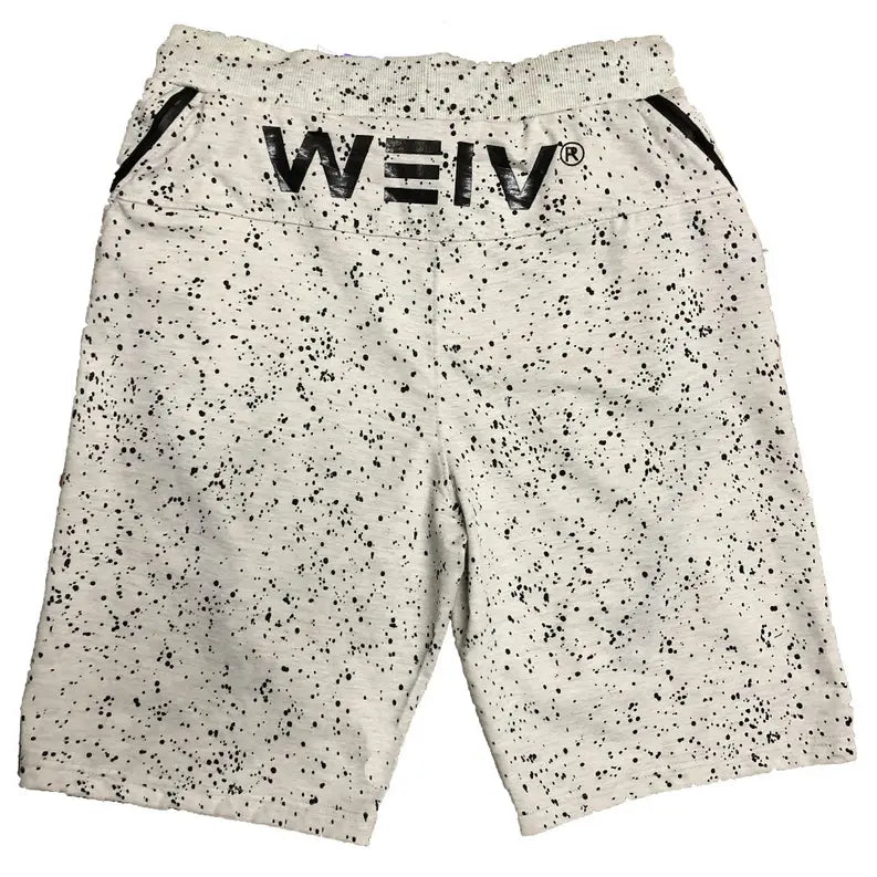 White Splatter Logo Shorts WEIV