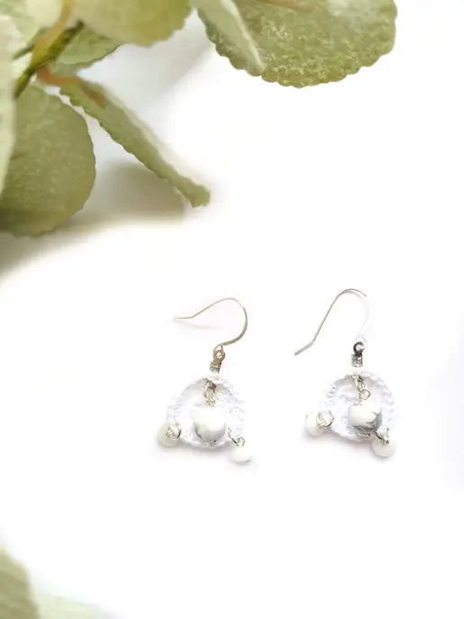 White Stone Earrings Sysaic Knotz