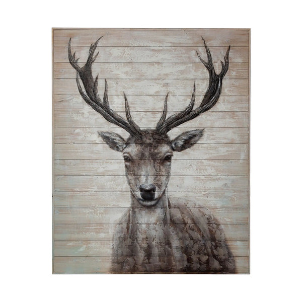 White Tail II 48x60 Deer Original Hand Painted on Wood Oil Painting Unframed Wall Art Homeroots Home Decor