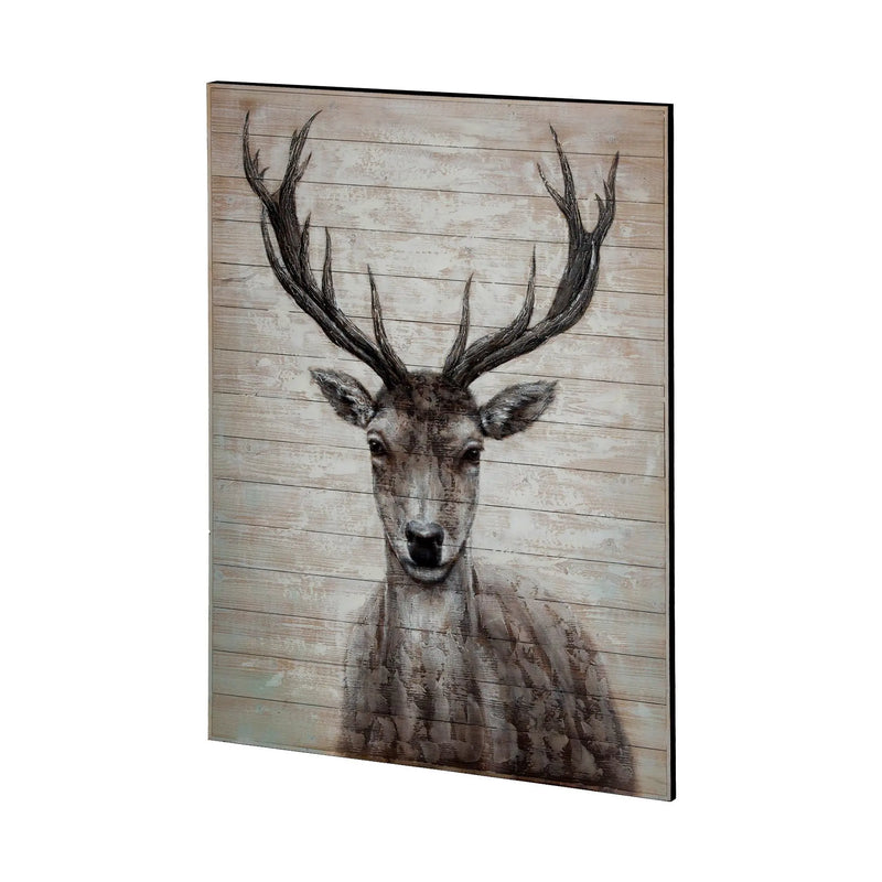 White Tail II 48x60 Deer Original Hand Painted on Wood Oil Painting Unframed Wall Art Homeroots Home Decor
