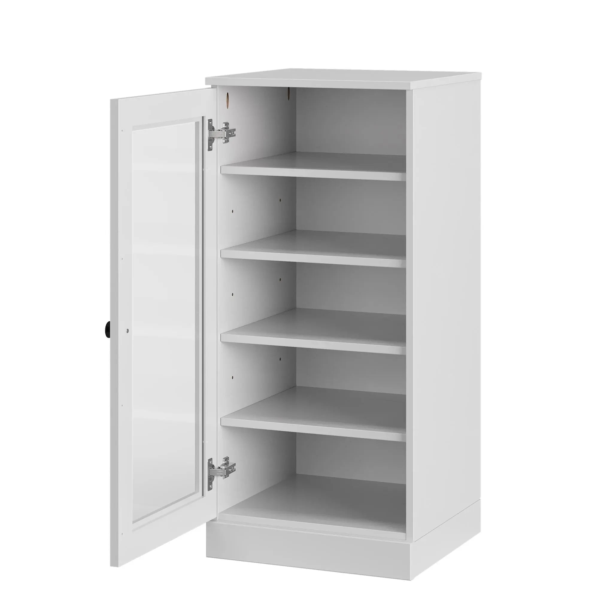 White Ten Pair Solid WoodShoe Storage Cabinet Homeroots Organization