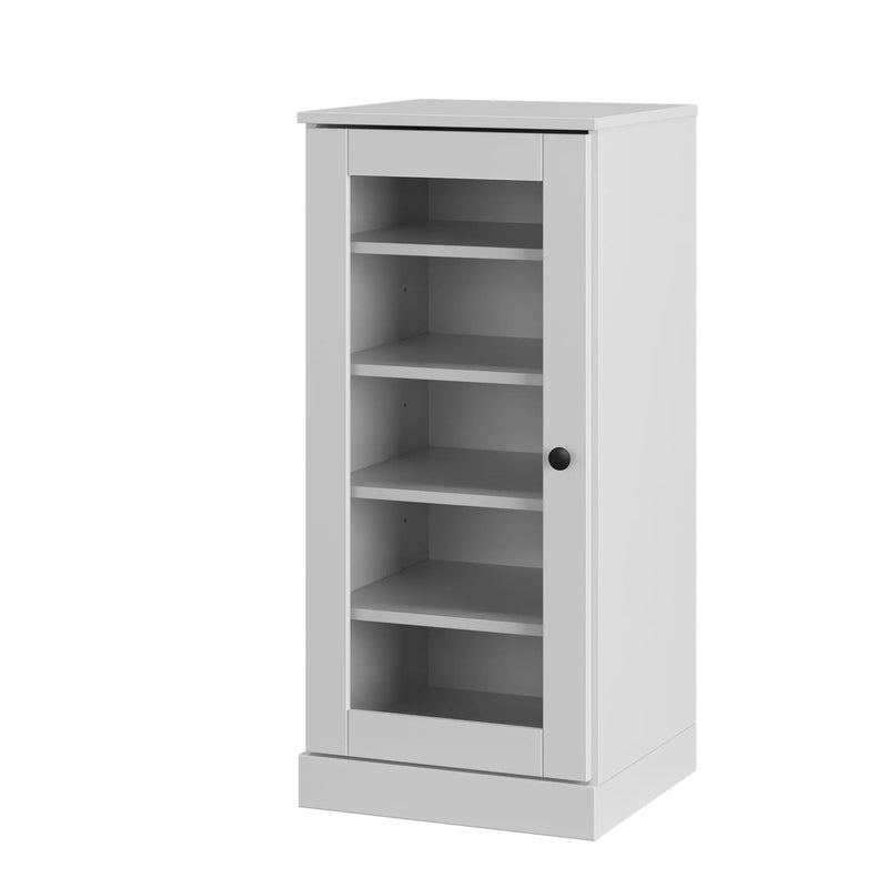White Ten Pair Solid WoodShoe Storage Cabinet Homeroots Organization