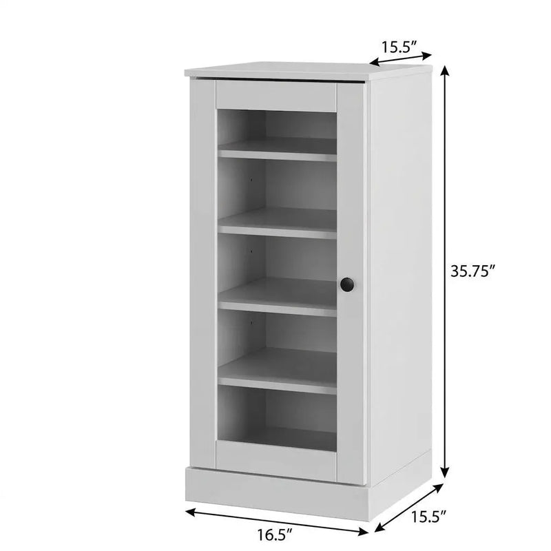 White Ten Pair Solid WoodShoe Storage Cabinet Homeroots Organization