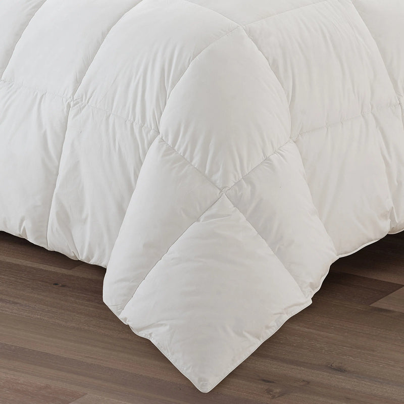 White Twin Fabric Spot Clean Goose Down Down Comforter Homeroots Bed & Bath