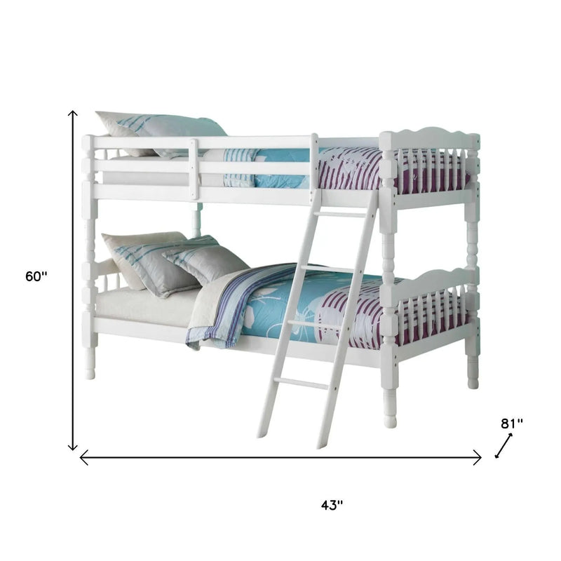White Twin Over Twin Bunk Bed Homeroots Bed & Bath