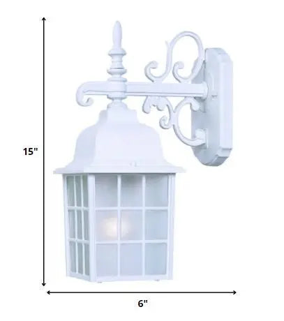 White Window Pane Lantern Wall Light Homeroots Outdoor