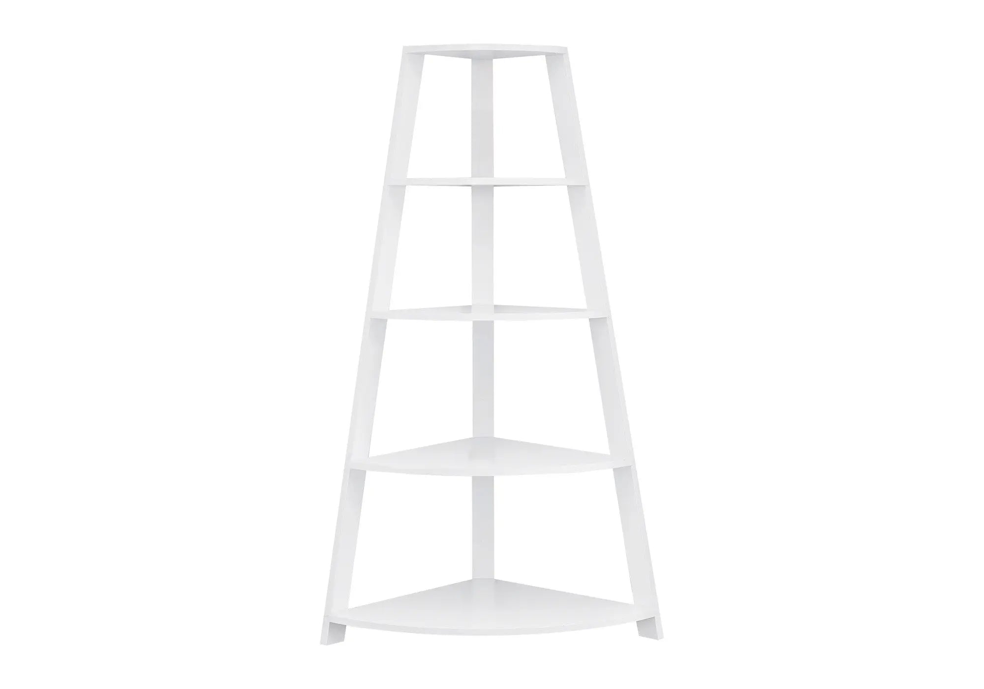 White Wood Four Tier Corner Bookcase Homeroots Office