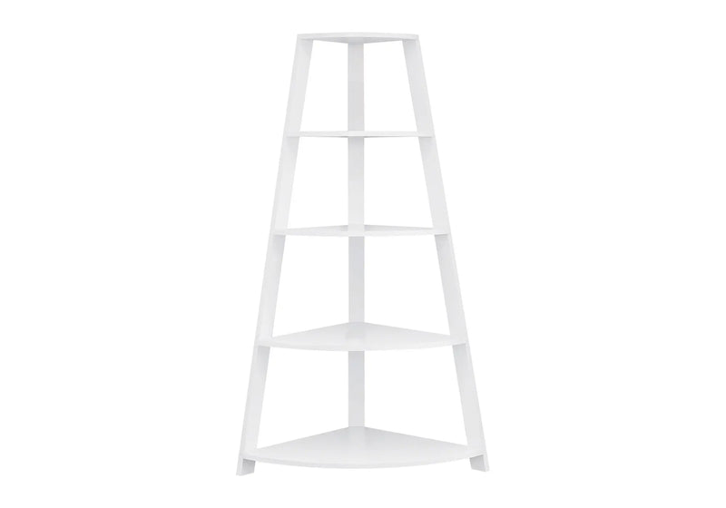 White Wood Four Tier Corner Bookcase Homeroots Office