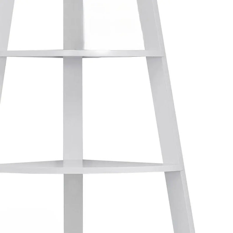 White Wood Four Tier Corner Bookcase Homeroots Office