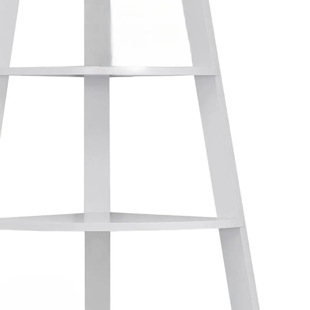 White Wood Four Tier Corner Bookcase Homeroots Office