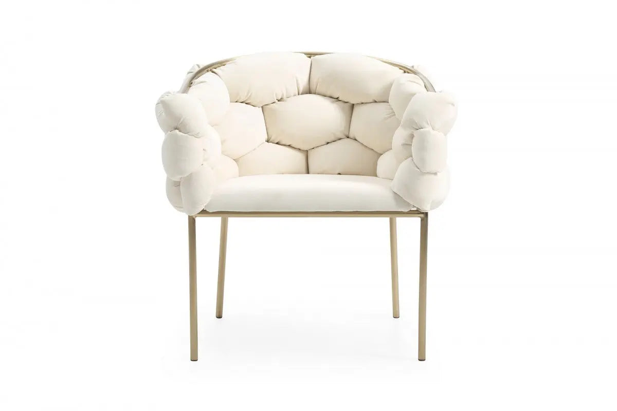 White and Brass Upholstered Fabric Dining Arm Chair Homeroots Kitchen & Dining