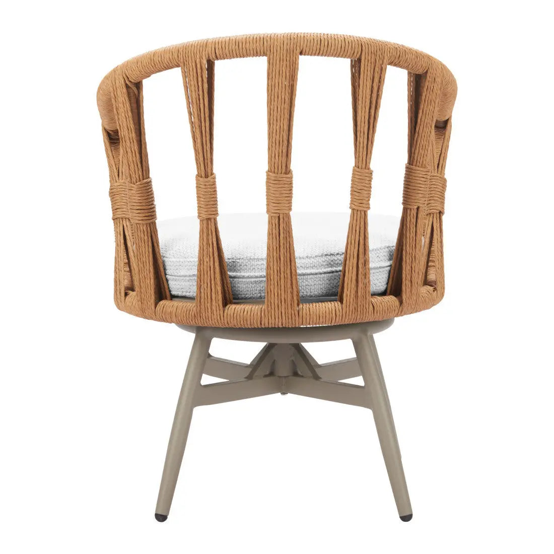 White and Gray Slipcovered Upholstery Open Back Swivel Dining Arm Chair Homeroots Kitchen & Dining