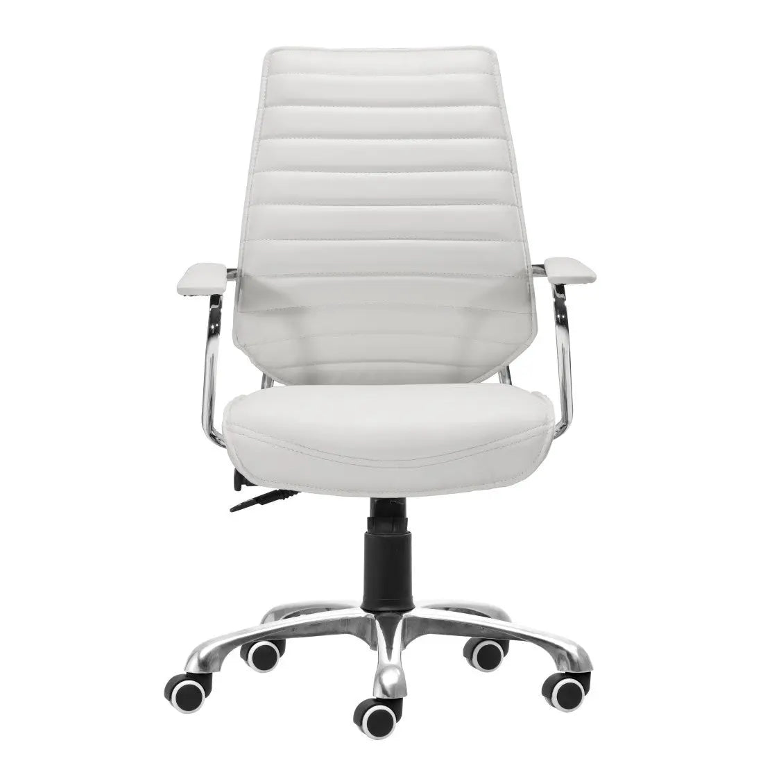White and Silver Adjustable Height Swivel Rolling Office Chair Homeroots Office