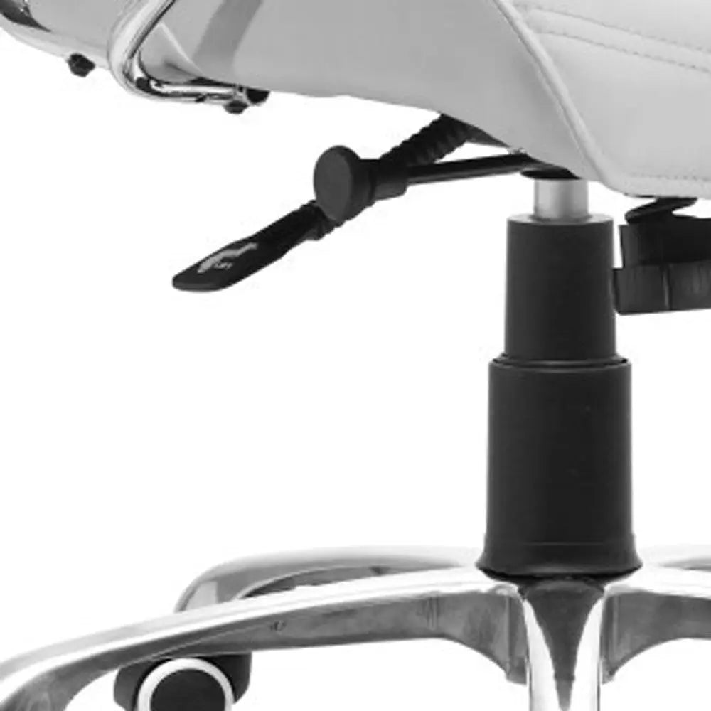 White and Silver Adjustable Height Swivel Rolling Office Chair Homeroots Office