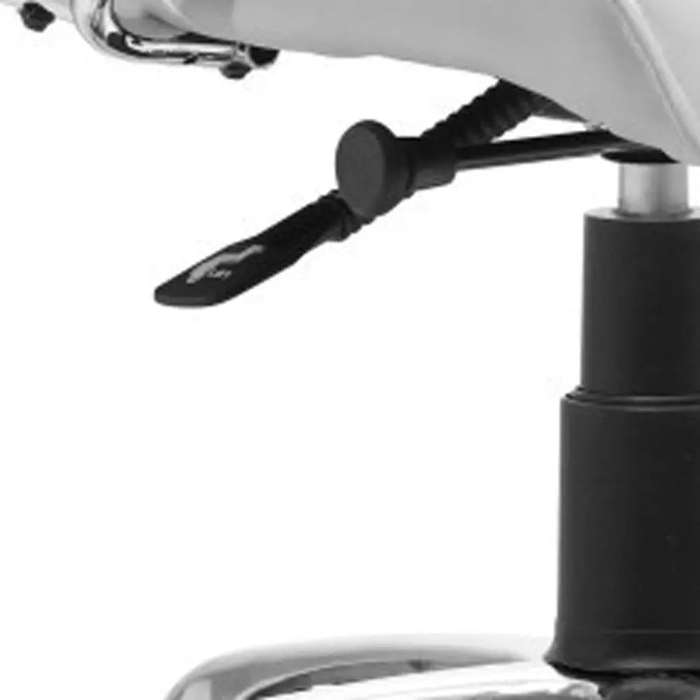 White and Silver Adjustable Height Swivel Rolling Office Chair Homeroots Office