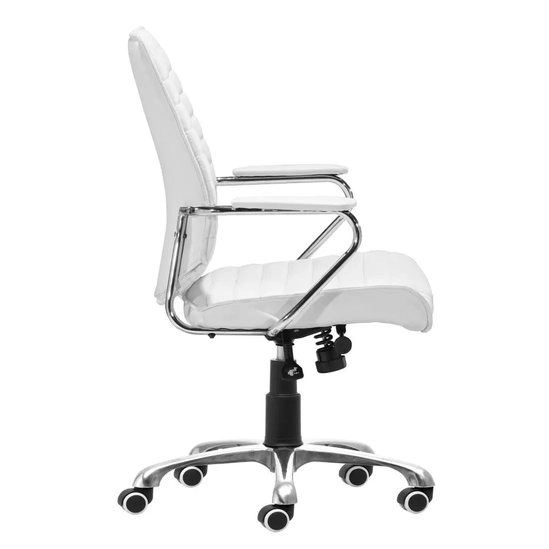 White and Silver Adjustable Height Swivel Rolling Office Chair Homeroots Office