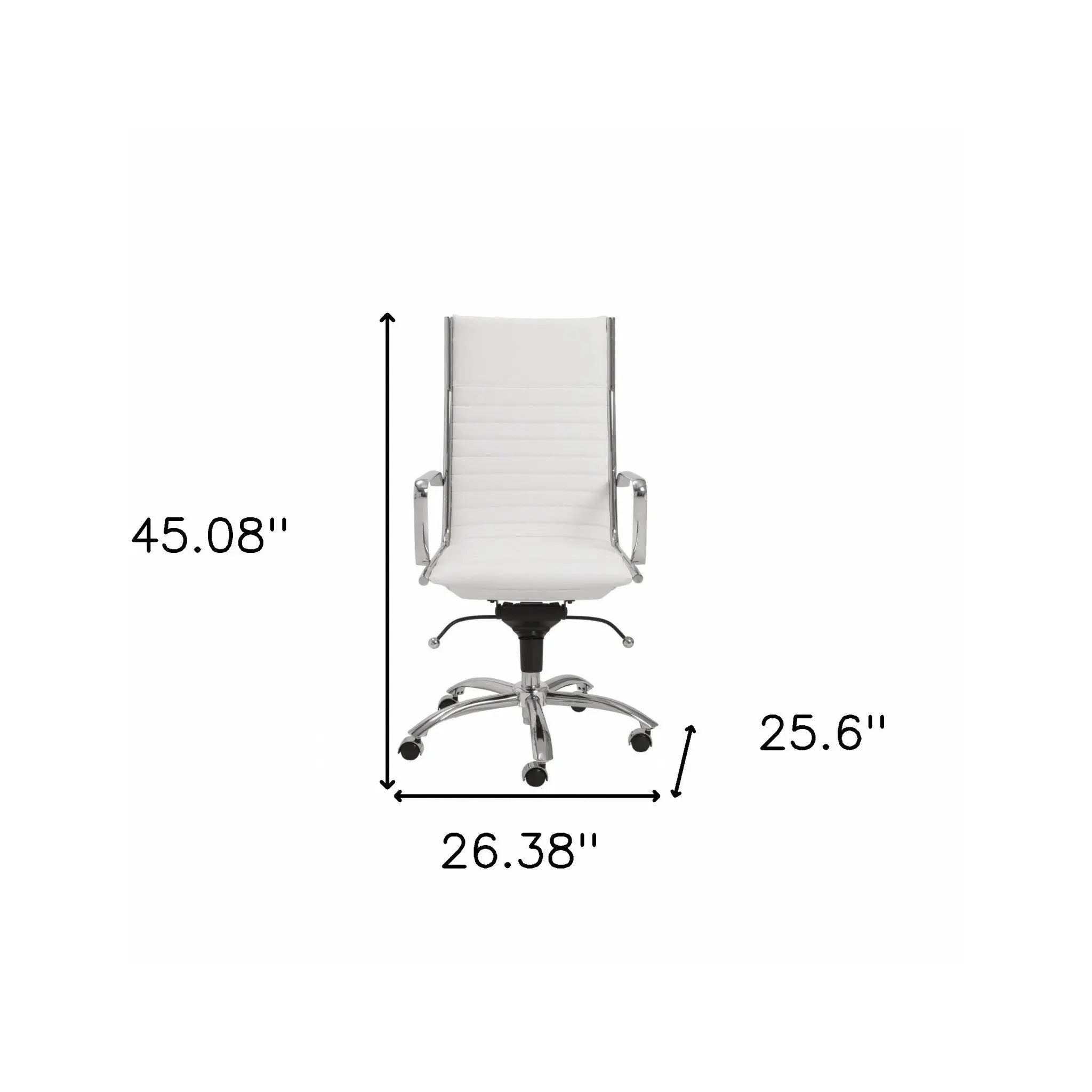 White and Silver Adjustable Swivel Faux Leather Rolling Conference Office Chair - GreatEagleInc