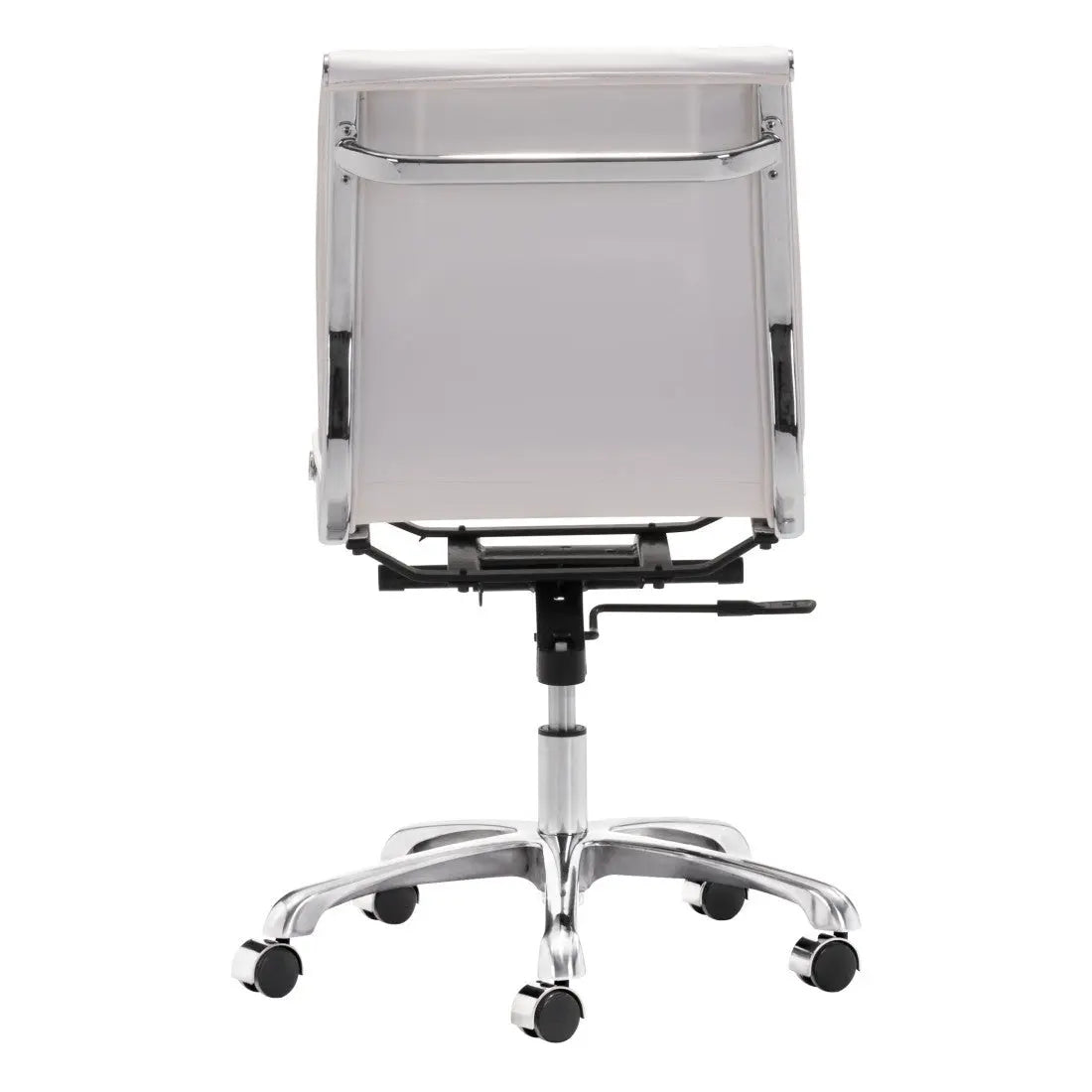 White and Silver Adjustable Swivel Faux Leather Rolling Executive Office Chair Homeroots Office