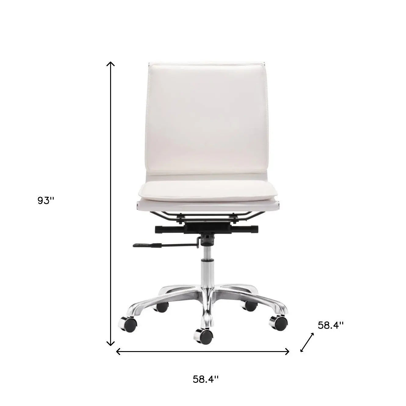 White and Silver Adjustable Swivel Faux Leather Rolling Executive Office Chair Homeroots Office