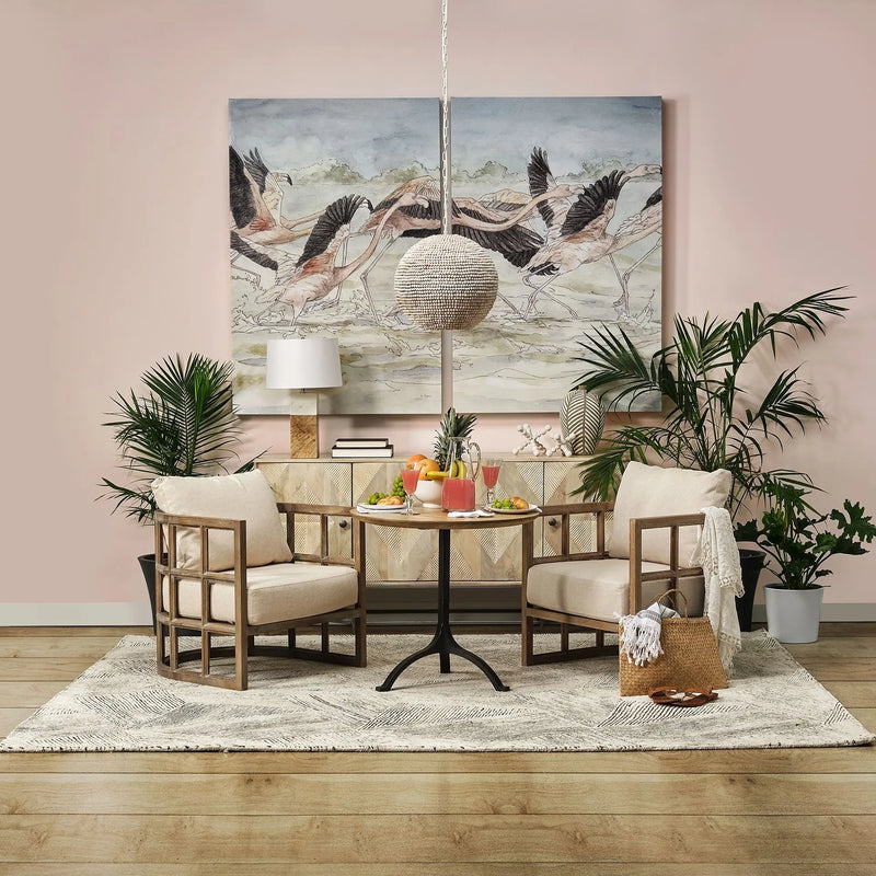 Whitewash Beaded Ball Hanging Light Homeroots Lighting