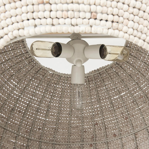 Whitewash Beaded Hanging Chandelier Homeroots Lighting