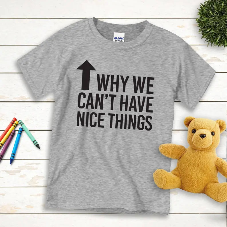 Why We Can't Have Nice Things Funny Kids Shirt Stiles Tee