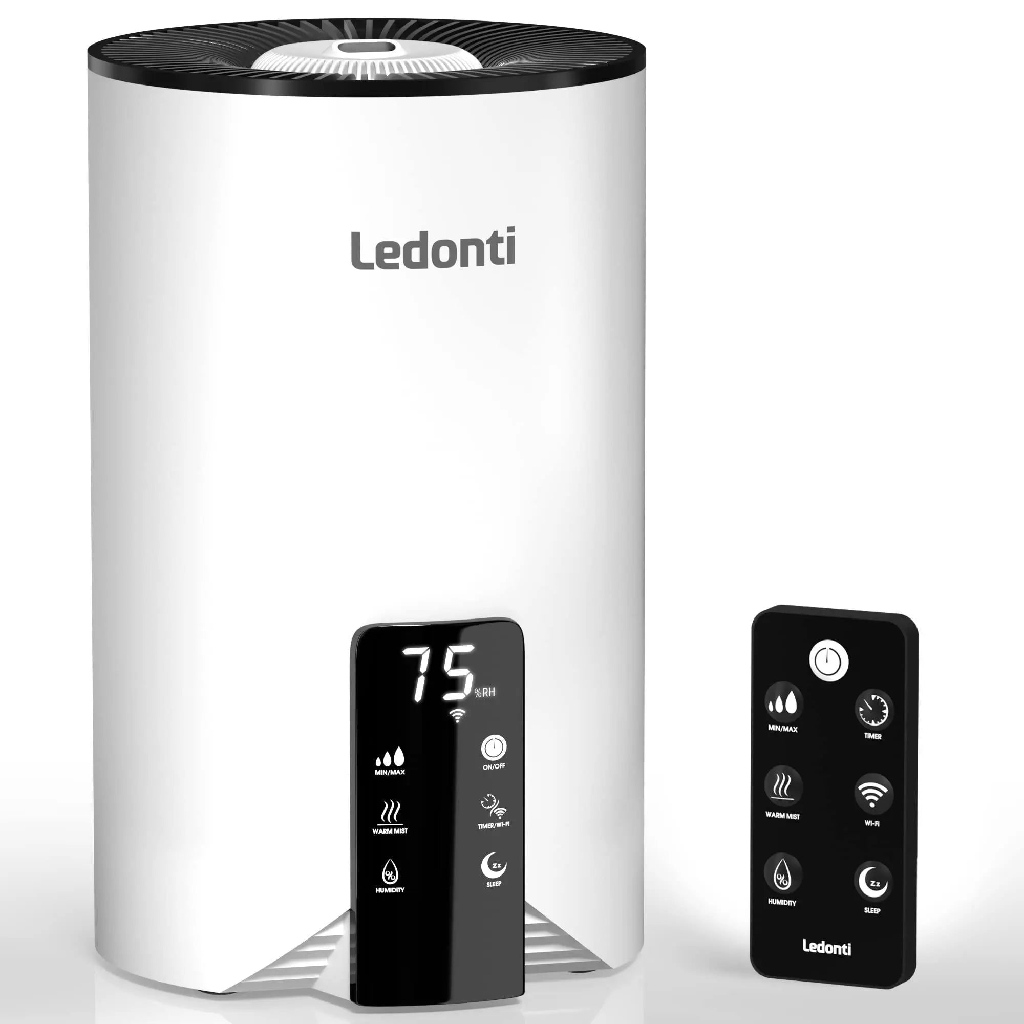 WiFi Control Humidifiers for Bedroom   Dual Mist (Cool & Warm) ! Humidifier 4L Big Capacity Top Fill Water Tank Quie Humidifier for Large Rooms Home Living Office Baby   Ultrasonic Humidifier Ledonti