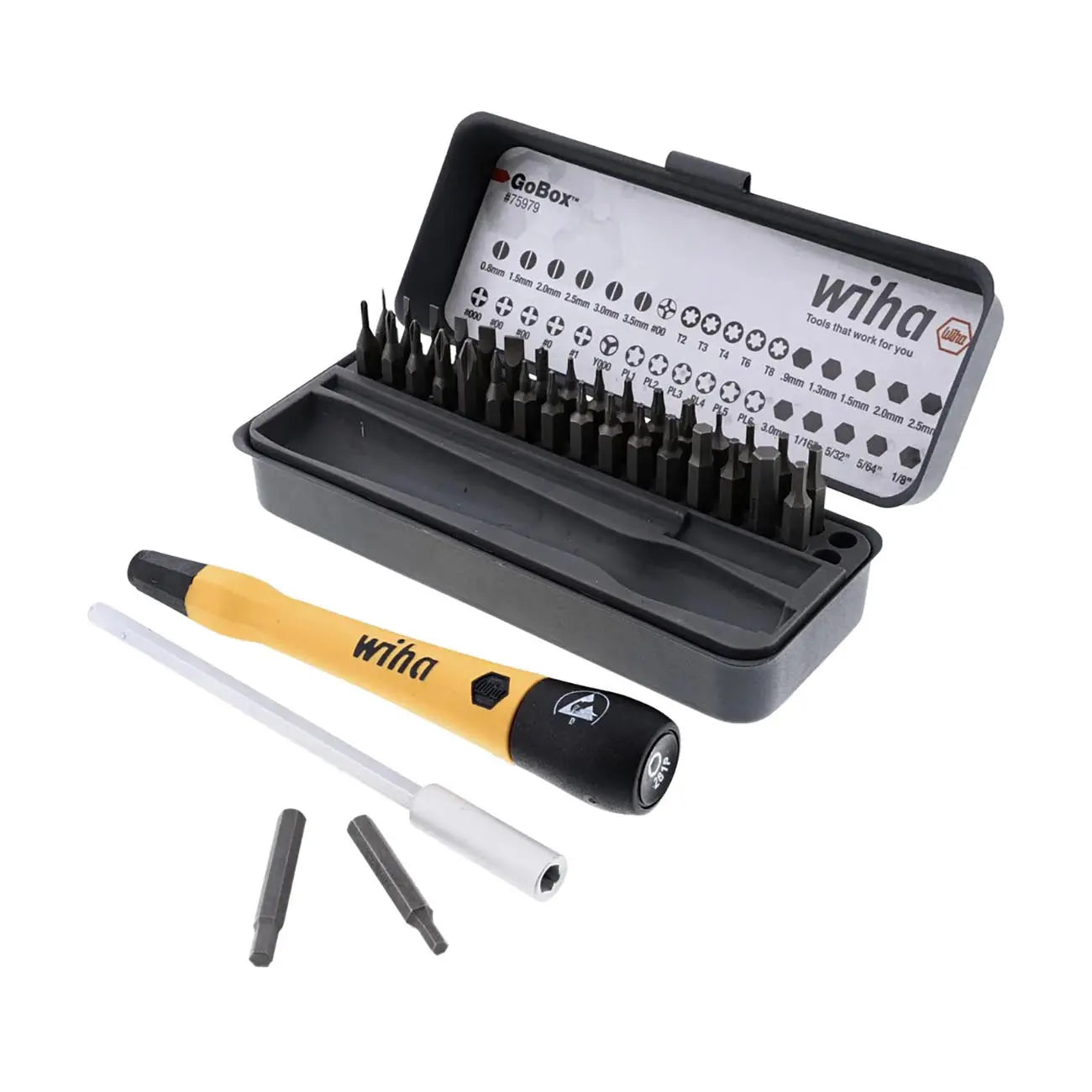 Wiha Gobox Electronics Esd Precision Micro Bit Set (36 Piece Set) WIHA