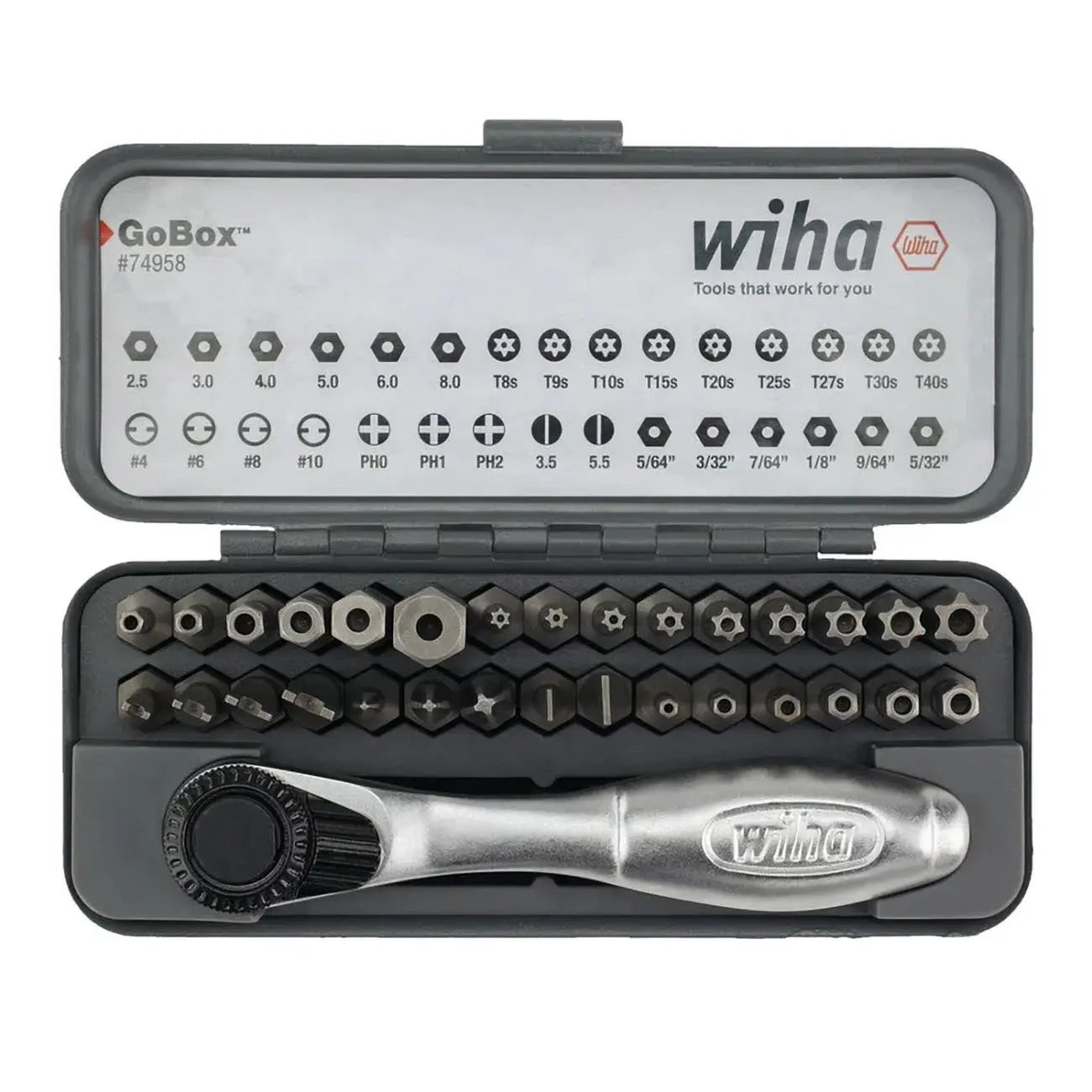 Wiha Gobox Security Bit Set With Mini Ratchet (32-piece) WIHA