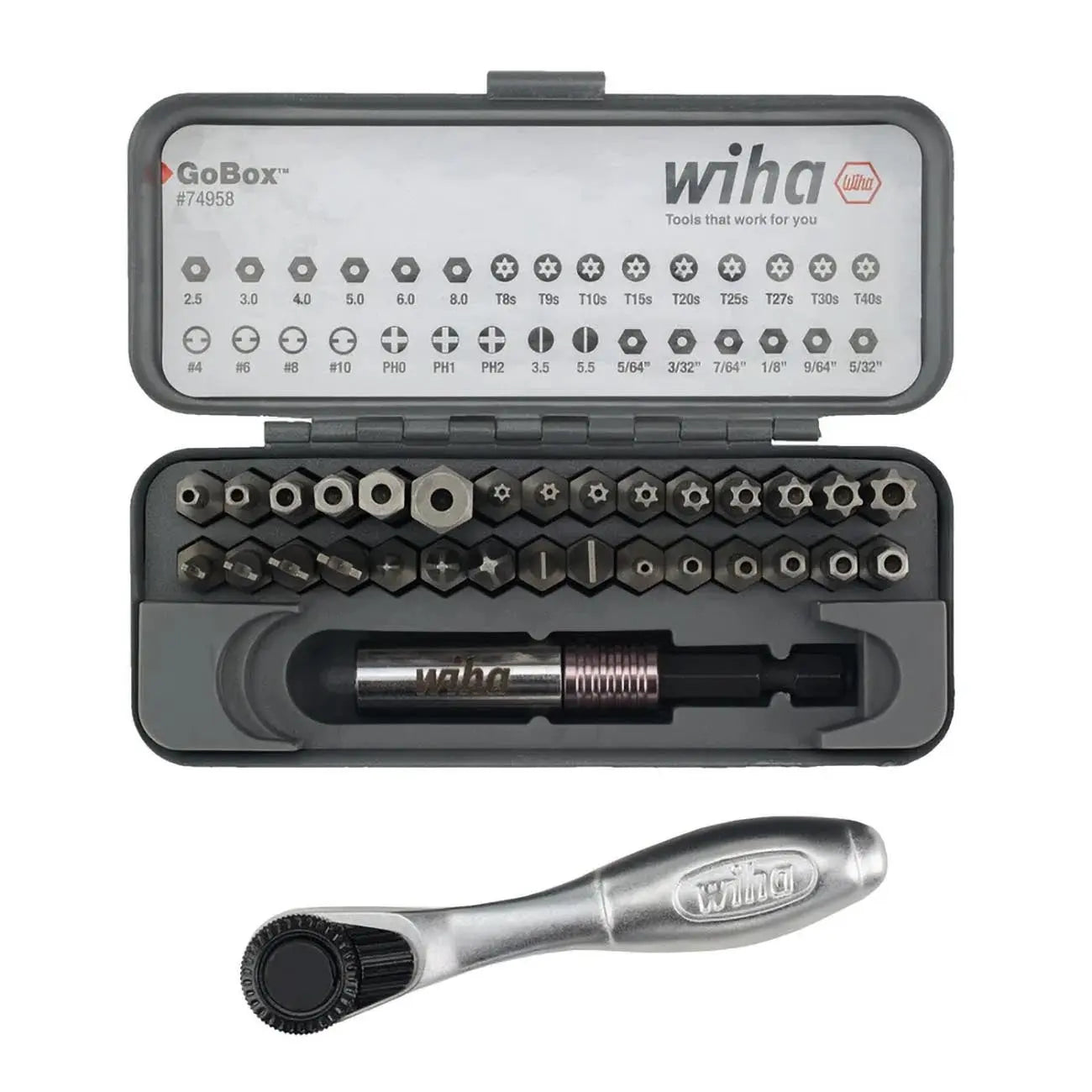 Wiha Gobox Security Bit Set With Mini Ratchet (32-piece) WIHA