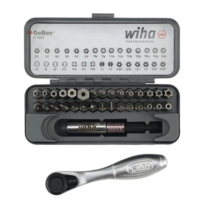Wiha Gobox Security Bit Set With Mini Ratchet (32-piece) WIHA