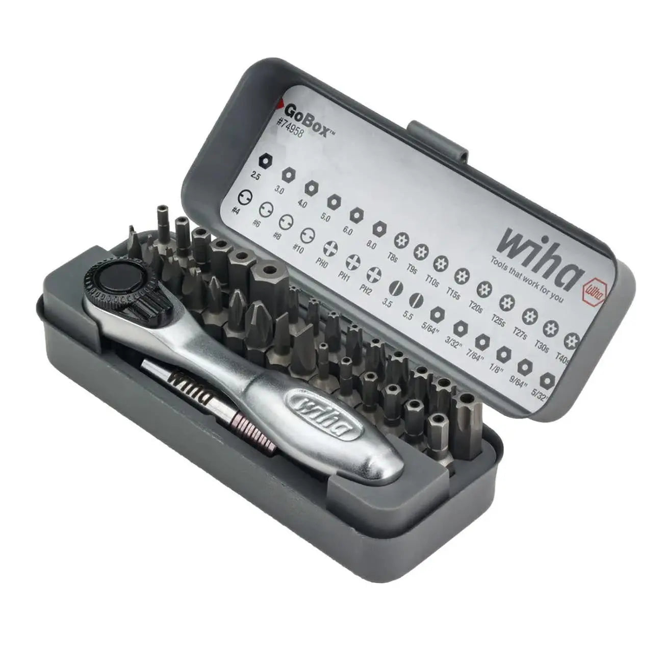 Wiha Gobox Security Bit Set With Mini Ratchet (32-piece) WIHA