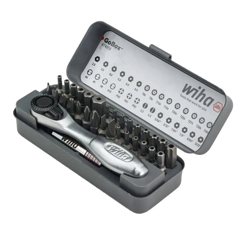 Wiha Gobox Security Bit Set With Mini Ratchet (32-piece) WIHA