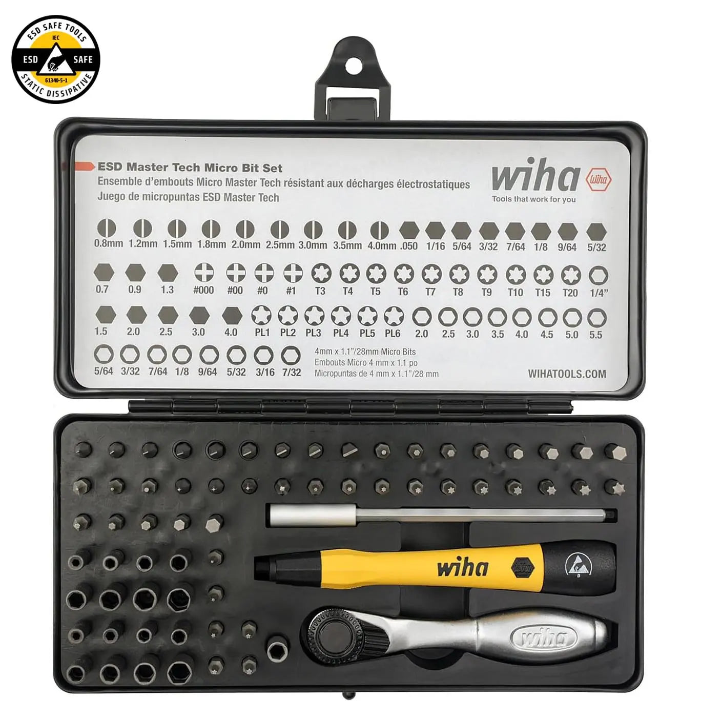 Wiha System-4 Esd Safe Master Technician Ratchet And Microbits Set - 65 Piece Set WIHA