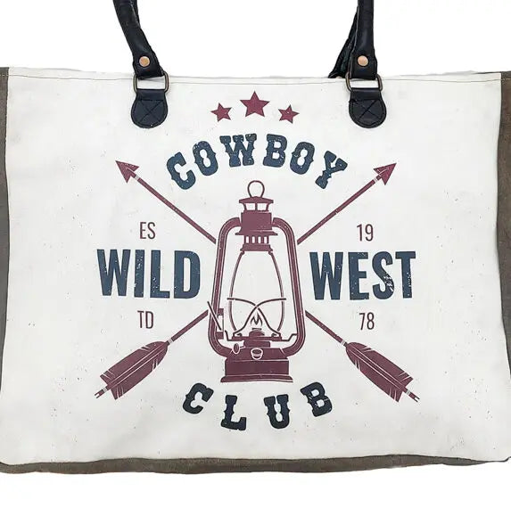 Wild West Club Recycled Tent Market Tote Vintage Addiction