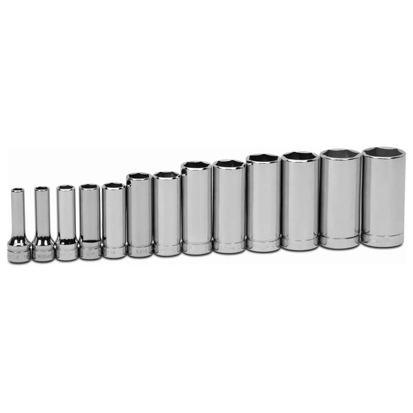 Williams 3/8" Drive Deep Sae Socket Set On Clip Rail  6-point (13 Piece) WILLIAMS